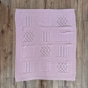Elegant Baby Pink Knitted Blanket